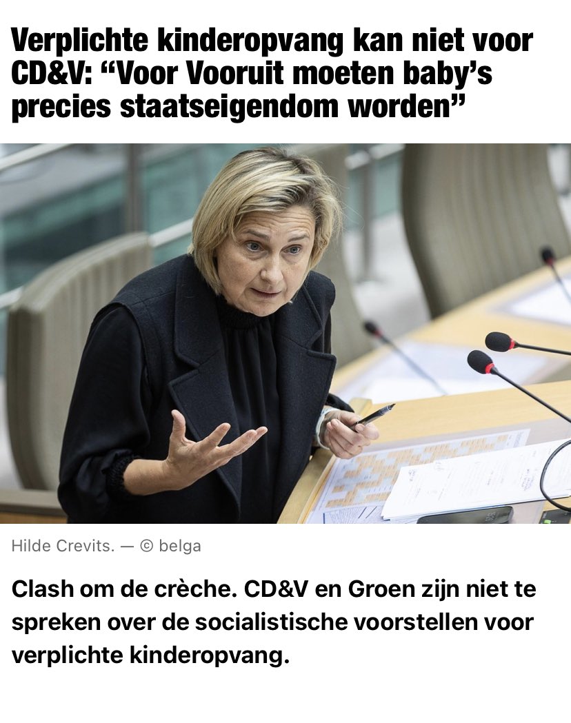 lauwerskarl's tweet photo. Wat een mop van @vooruit_nu om de forse investering van @crevits en @VlaReg in kinderopvang te willen kapen.
Het enige dat de socialisten al hebben voorgesteld was ‘verplichte kinderopvang’. Alsof ouders geen eigen keuze kunnen maken! https://t.co/vh7b7i1dbm
