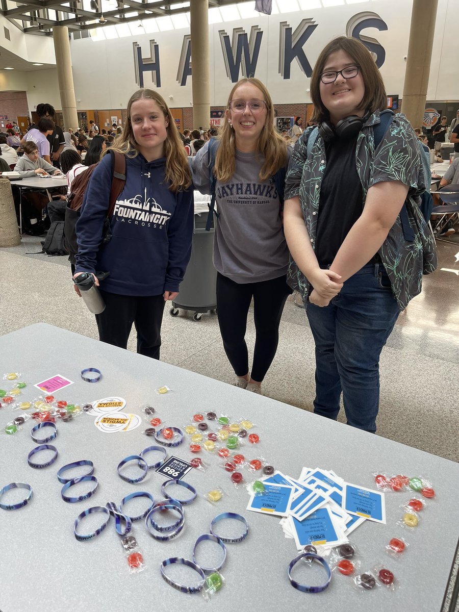 Braclets and lifesavers for Suicide Prevention Week were a big hit. <a href="/ImGladYouStayed/">I’m Glad You Stayed Project</a> #justkeepswimming