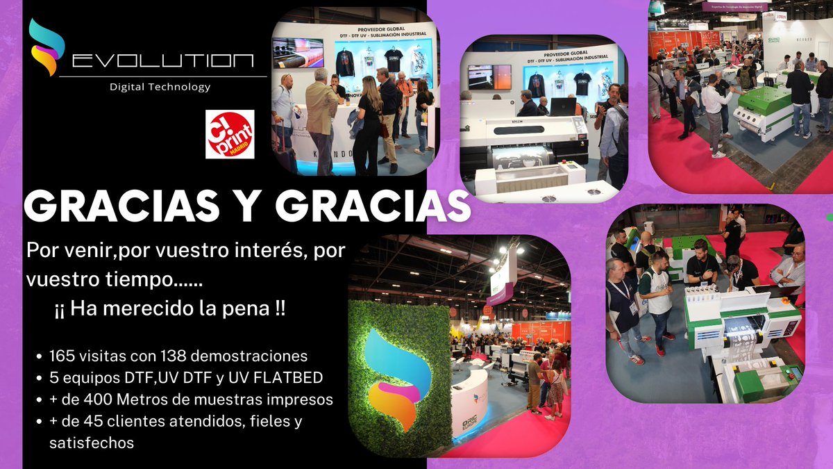 evolutiondig_es's tweet photo. Mil gracias a los visitantes de @CPrint_Madrid por haber venido,por vuestro interés y tiempo
En nombre de @evolutiondig_es ha sido un placer conoceros.
Esperamos haber cumplido las expectativas en la búsqueda de las mejores soluciones en
#dtf #uvdtf #digitalprinting #plotter https://t.co/7KX4Su5ObR