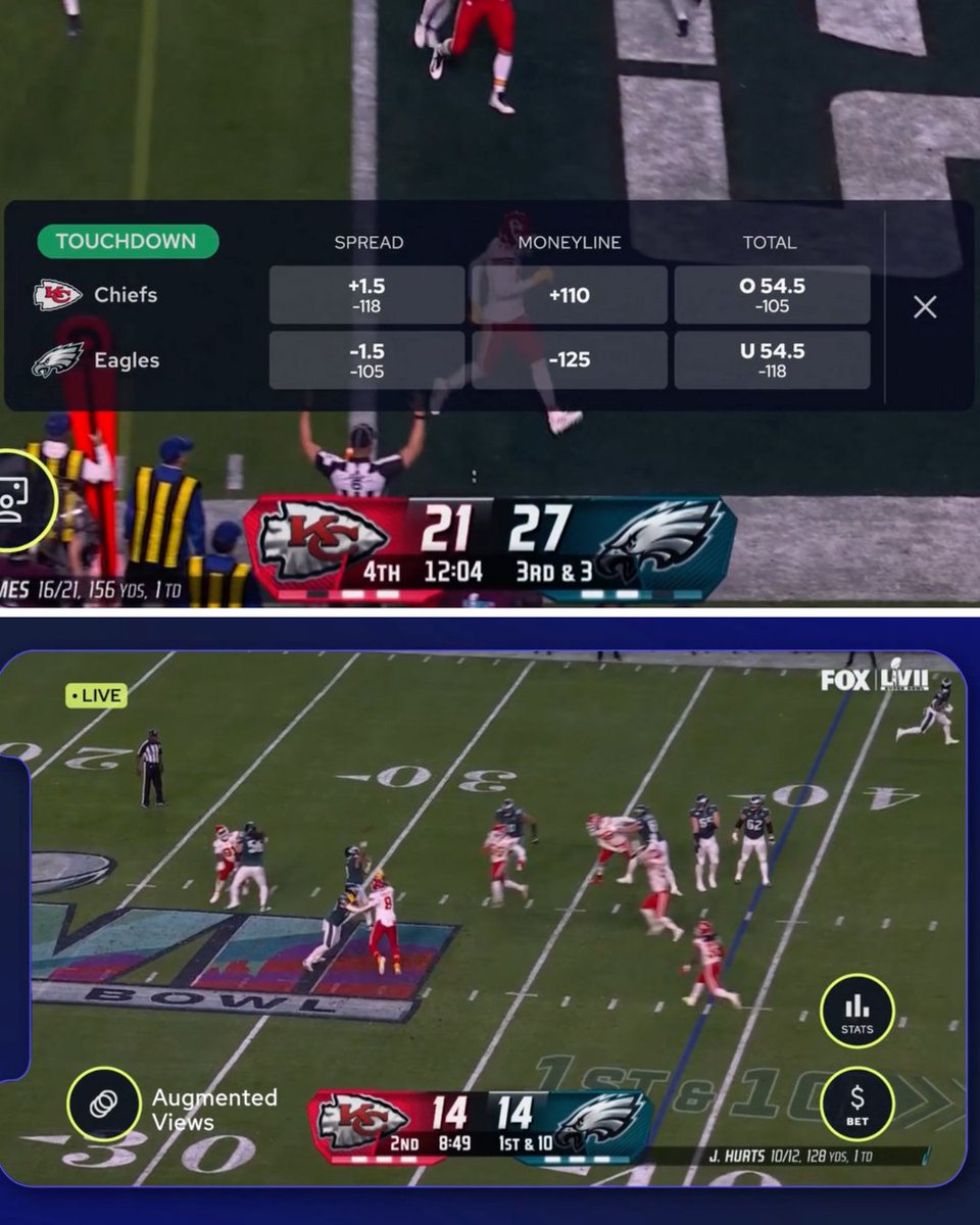 SBJ's tweet photo. Genius Sports has created BetVision, which will allow sports fans to stream NFL games and place wagers.

BetVision will go live in the @FanaticsBook and @CaesarsSports apps, and BetRivers will join them later in the 2023 season.

(via @LemireJoe) https://t.co/IBT22XGrSu