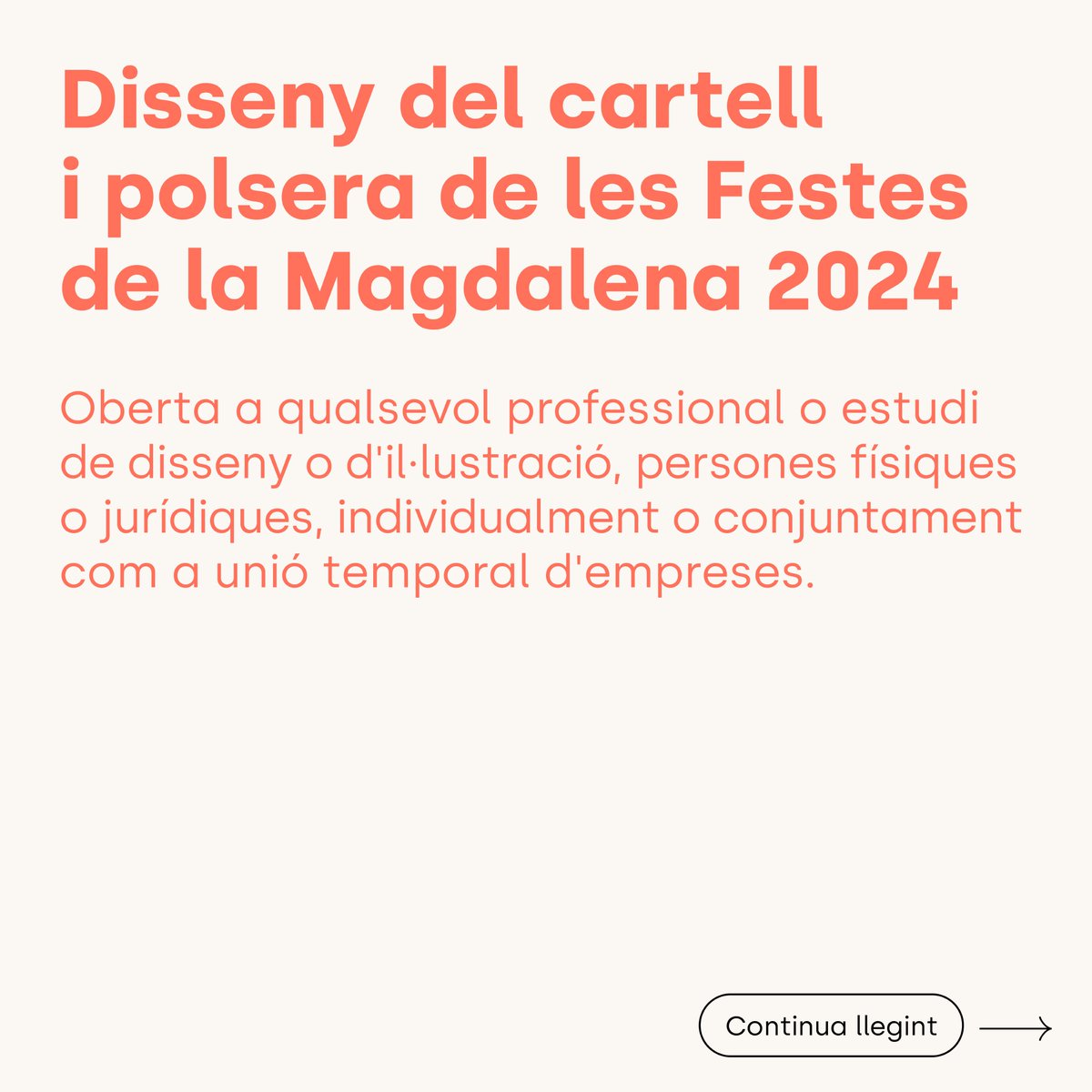 laexprimidora's tweet photo. 📣 Atenció dissenyadorxs i creativxs! 📣 Un any més, tenim ací la crida a projecte per al cartell de les festes de la Magdalena 2024 convocada pel Patronat de Festes del @ajuntcas 🥳🎋🥜 

➕➡️ Bases: https://t.co/LHdR8XhyOd

#LXP #cridaaprojecte #Magdalena2024  #LlamadaProyecto https://t.co/fr7tmmqNty