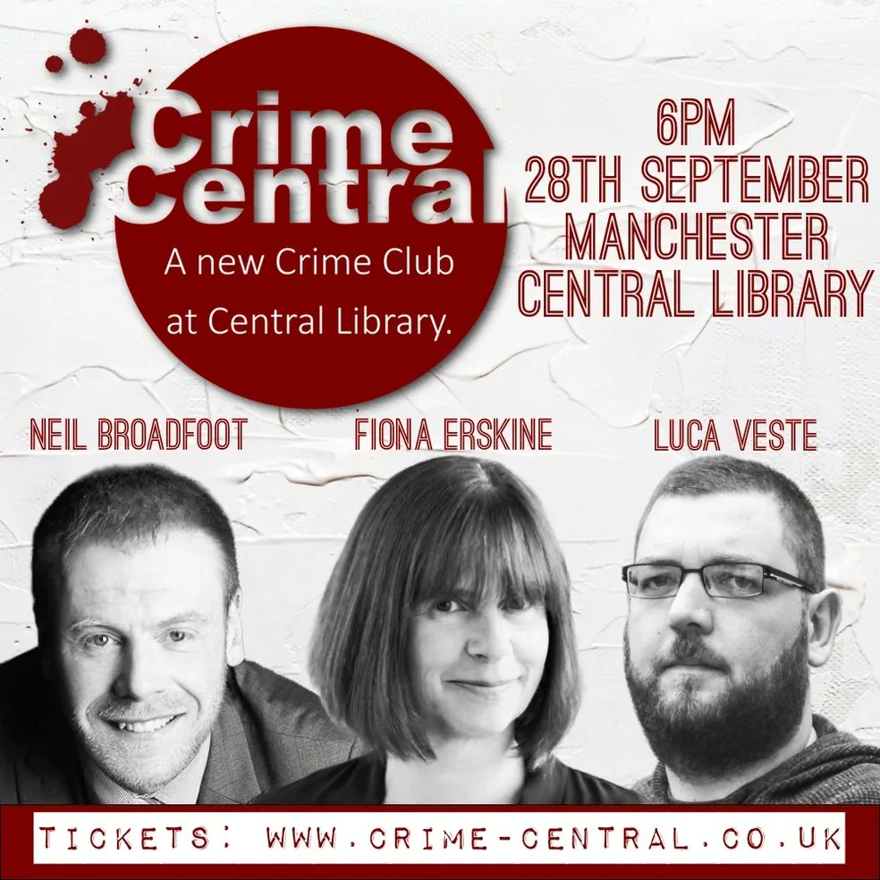 THIS THURSDAY! As the nights get darker, @CrimeCentral_ returns with three amazing authors and three new books to chill your bones! @robparkerauthor welcomes @erskine_fiona, @LucaVeste & @NlBro to Central Library! More info and tickets here - crime-central.co.uk