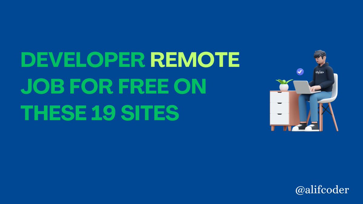 alifcoder's tweet photo. Discover your next developer remote job for FREE on these 19 sites🚀

💰arc .dev
💰dice .co
💰remote .co
💰devsnap .io
💰remotive .io
💰remoteok .io
💰flexjobs .com
💰upwork .com
💰pangian .com
💰whoishiring .io
💰justremote .co
💰wellfound .com
💰remotefront .io
💰powertofly .com
💰skipthedrive .com
💰authenticjobs .com
💰workingnomads .co
💰virtualvocations. com
💰weworkremotely. com