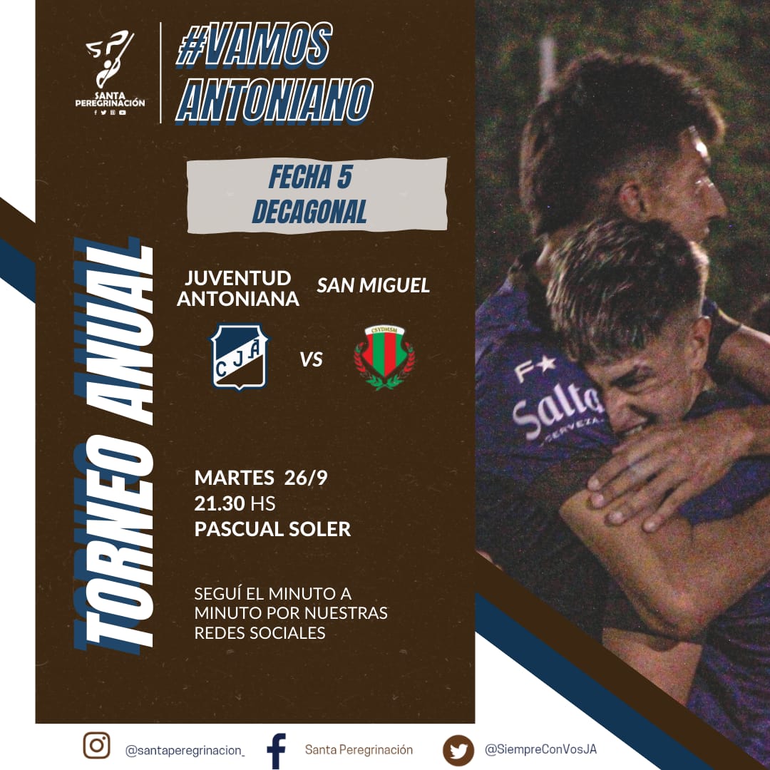 SiempreConVosJA's tweet photo. #Anual🏆 | "PARA SEGUIR AHÍ"
📝Los pibes de enfrentan a San Miguel para seguir sumando en la tabla y meterle presión a los de arriba.
El Santo debe tratar de quedarse con los tres puntos para mantener la ilusión de luchar hasta el final del #Decagonal.
#VαɱσʂAɳƚσɳιαɳσ💪 https://t.co/La7VD1b3rt
