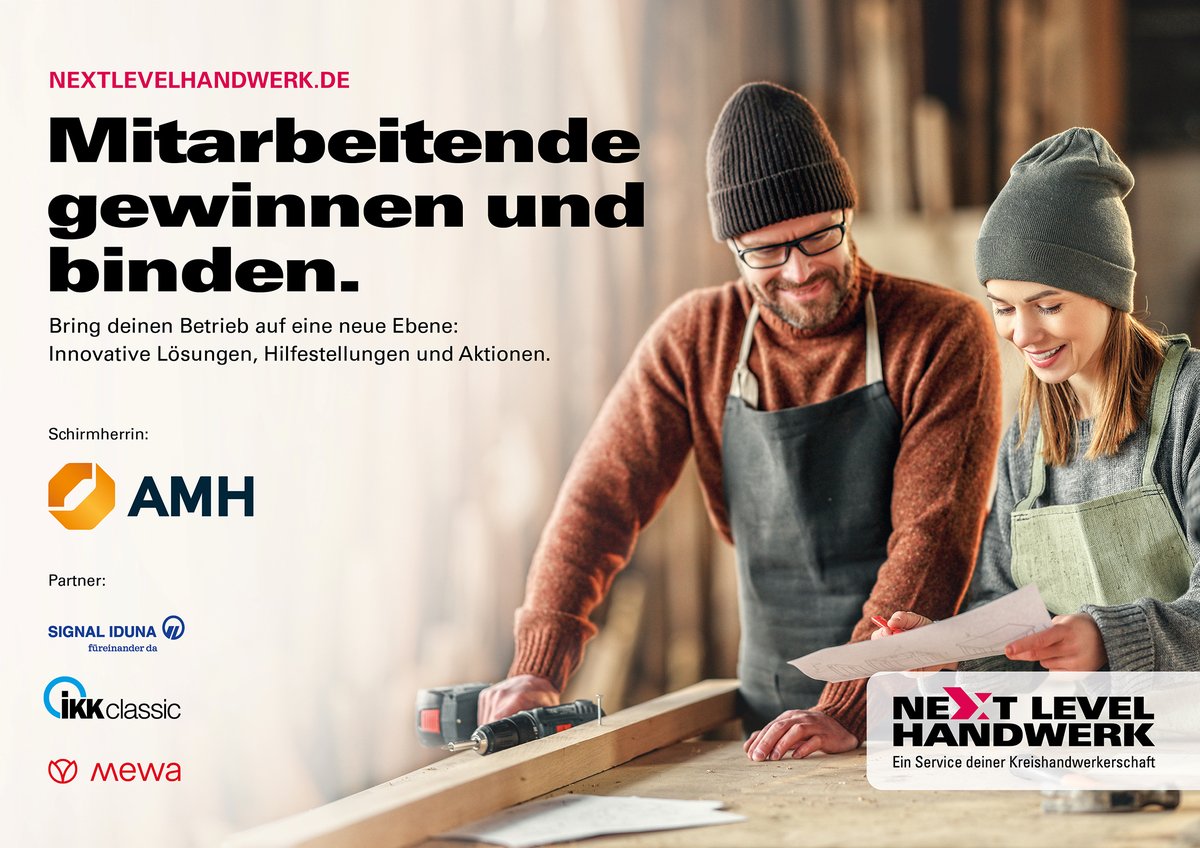 NEXT LEVEL HANDWERK ist online &amp; wir freuen uns, Teil davon zu sein 🥳
@nextlevelhandwerk.de ist ein Service der Kreishandwerkerschaften und unterstützt Mitgliedsbetriebe mit wertvollen Einblicken und innovativen Lösungen rund ums Thema Mitarbeitergewinnung und -bindung.
#mewatm