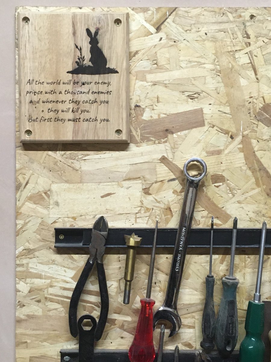 Cobalt Creations (@creationscobalt) on Twitter photo Tidying day in the workshop and made myself a ‘Watership Down’ plaque for one of my storage boards out of a lovely piece of oak from a reclaimed wardrobe.
DM for custom engraving.
#watershipdown #reclaimedwood #shoplocal Tidying day in the workshop and made myself a ‘Watership Down’ plaque for one of my storage boards out of a lovely piece of oak from a reclaimed wardrobe.
DM for custom engraving.
#watershipdown #reclaimedwood #shoplocal