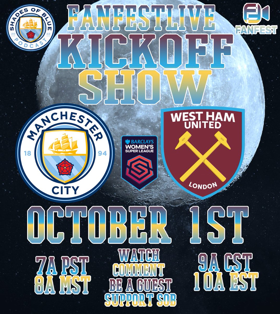 shadesofbluenw's tweet photo. 1st @FanFestLive  Kickoff Show for #mcwfc and the 1st opportunity for a #6pointweekend

Join the Men of SoB who will be discussing all aspects of the match. If we miss anything let us know in the chats!

See you Sunday: https://t.co/AMQUYTbZiM
@MCWFC_OSC #babybluebaddies https://t.co/iGbs5eRsIV