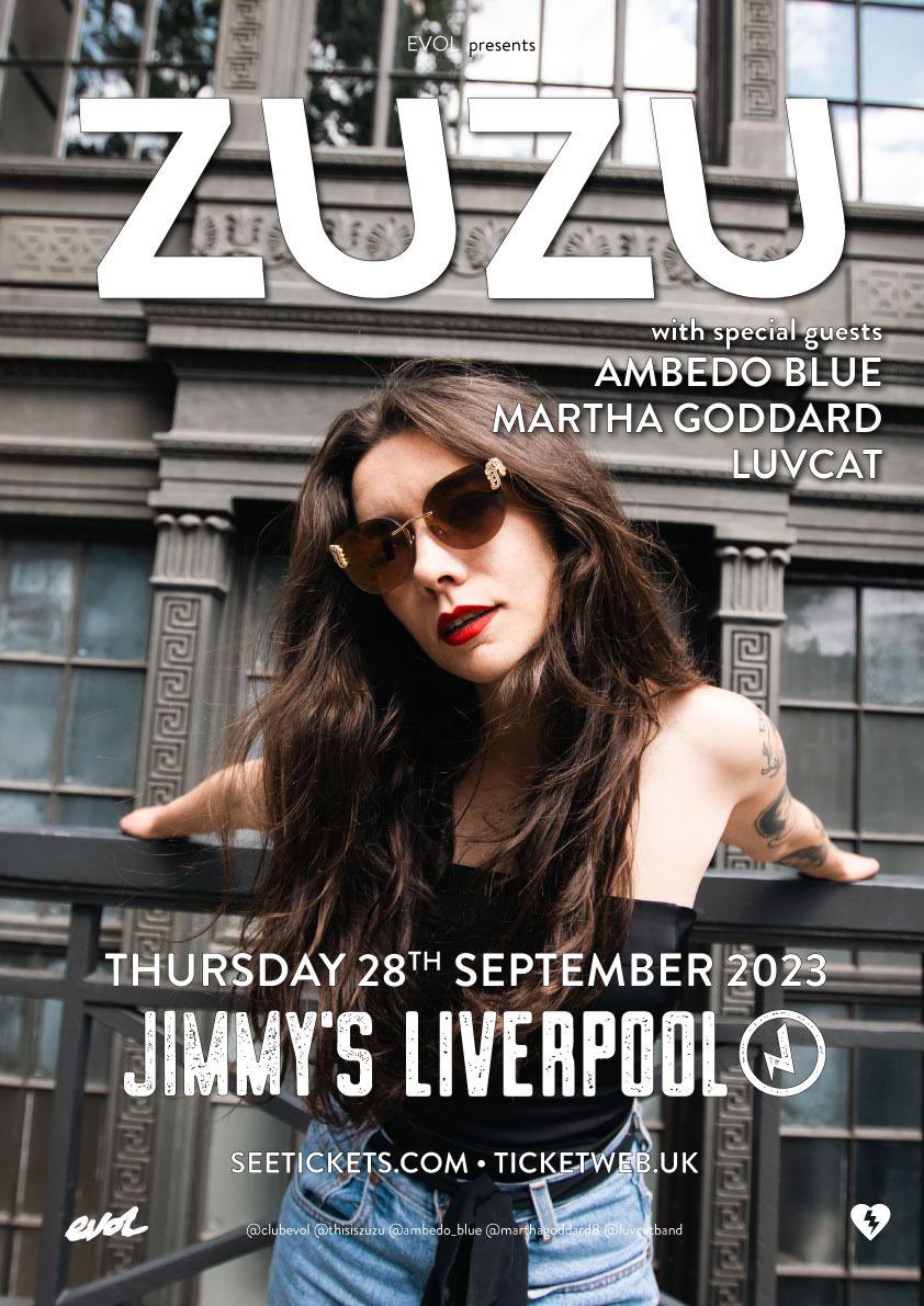 We support @thisiszuzu this Thursday, with this regrettably being @JimmysLiverpool last ever gig we want it as packed as possible. Please continue to support grassroots music.

@ClubEVOL 

seetickets.com/event/zuzu/jim…