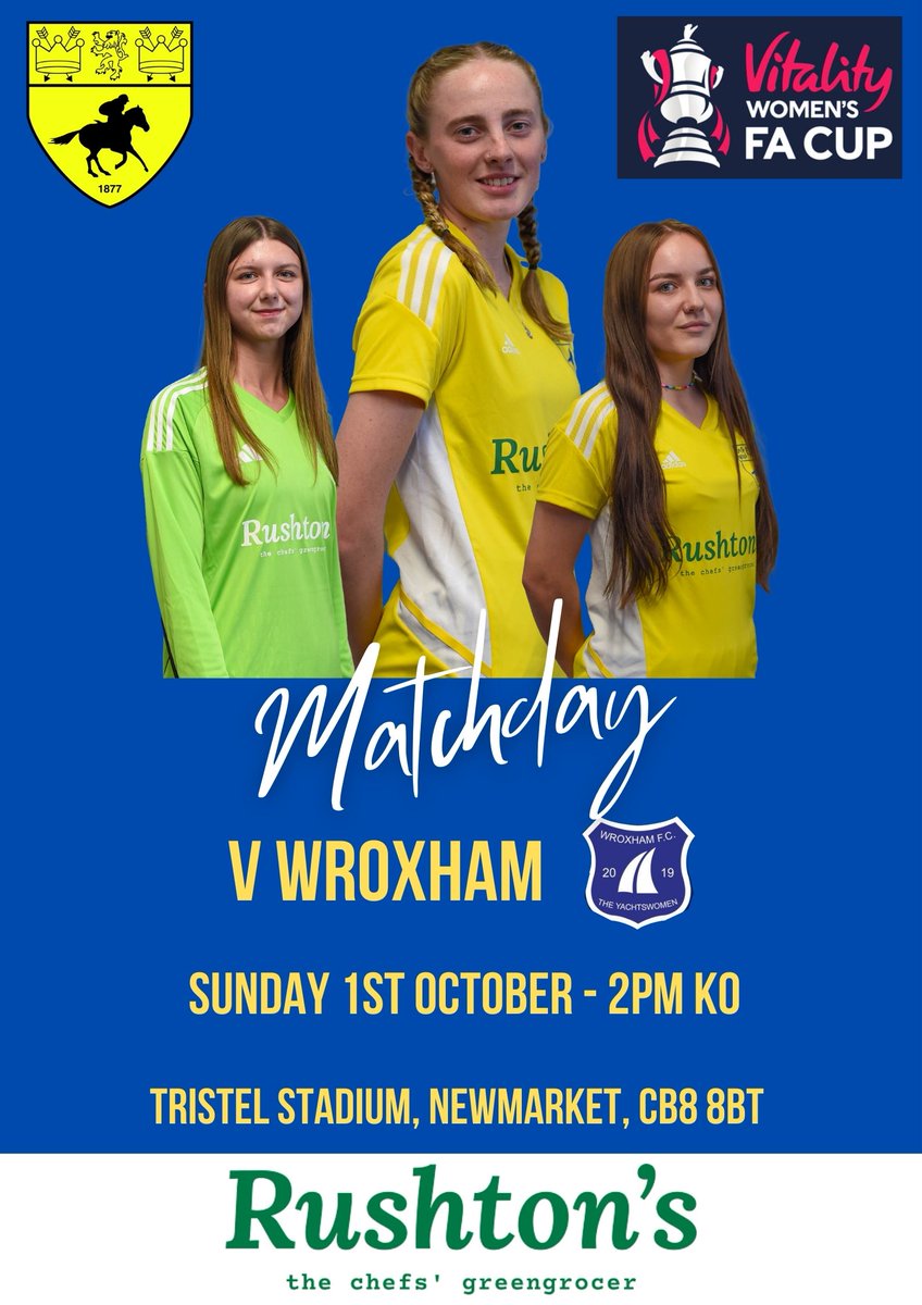 NTWomenFC's tweet image. This Sunday, the First Team host @WroxhamWomen in the Second Round qualifying of the Women&apos;s FA Cup.

#jockeys