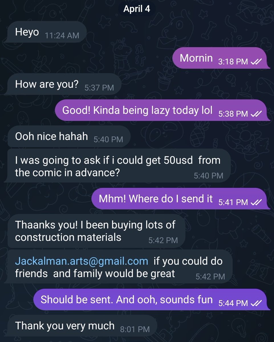InfernalSpectre's tweet photo. Funfact, @jackalman6 still owes me $195 from over a year ago. https://t.co/B2LbIyiVBE