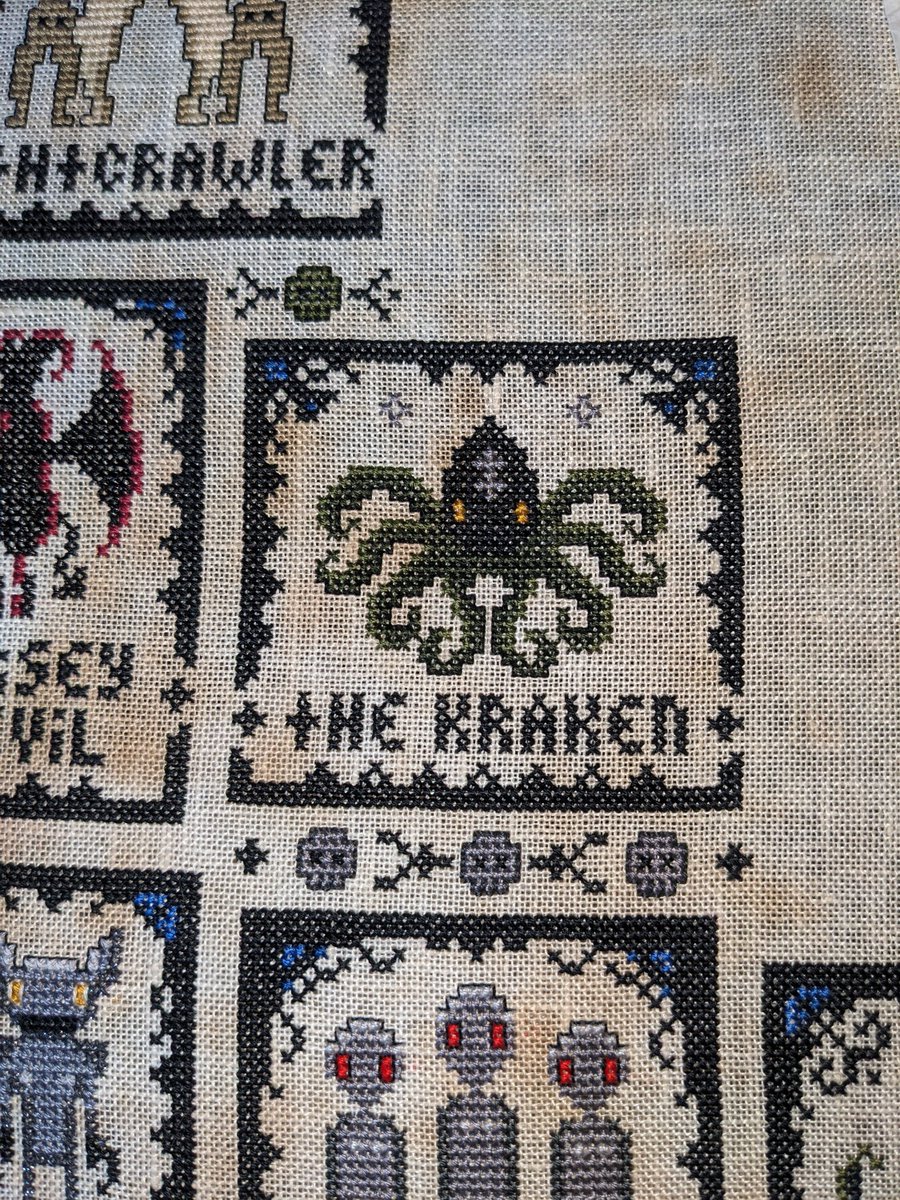 NoGenreLeftBhnd's tweet photo. Another #Cryptid complete on the #WitchyStitchers #CryptidSAL. Just three left to go!
#CrossStitch #Crafts #CrossStitcher #CrossStitchLove #CrossStitching #CountedCrossStitch #FandomStitching #TeamEnts https://t.co/dLPzmjO62p