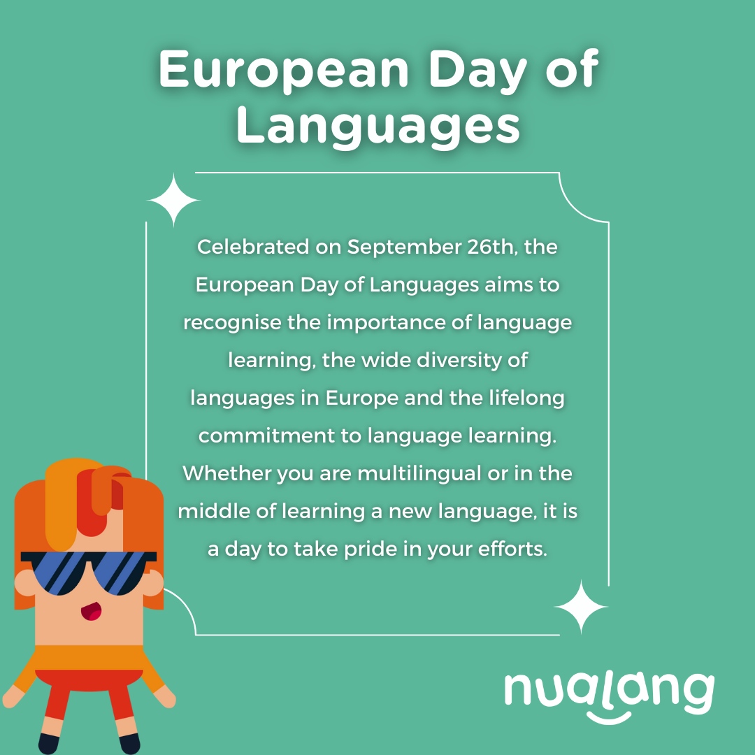nualangapp's tweet photo. ๐Happy European Day of Languages!๐
How are you celebrating? ๐ฃ๏ธ
#EuropeanDayofLanguages #edtech #langchat #mflchat #languageteacher #wlchat #teachertwitter #langtwt #mfltwitterati https://t.co/rhXYkiT98m