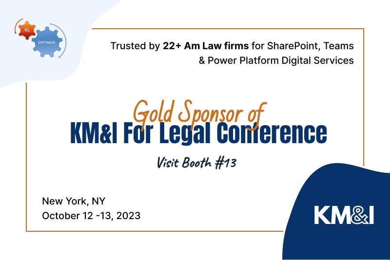 KL Software Technologies Inc
Join us at KM&amp;I for Legal conference.
Exciting digital innovations for the Legal!
klstinc.com/kmi-legal-conf…
#KMI2023 #legal #legalconference #knowledgemanagement #legalevent