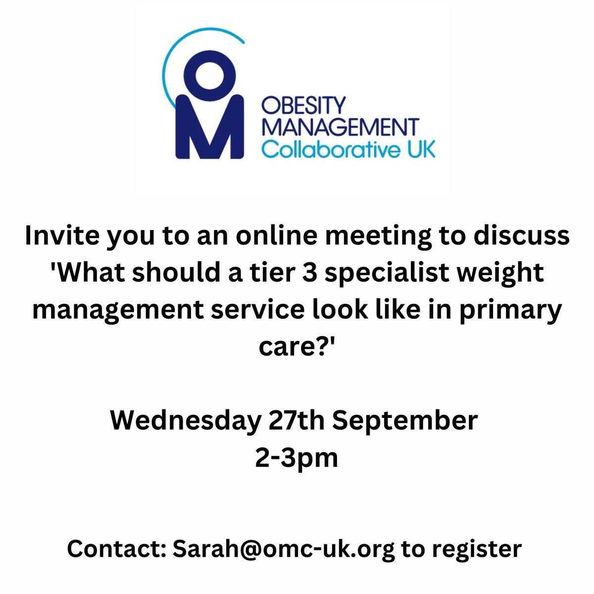 Join us for our webinar tomorrow 2-3pm If you would like to attend register using this link.. omc-uk.org/webinar-what-s…