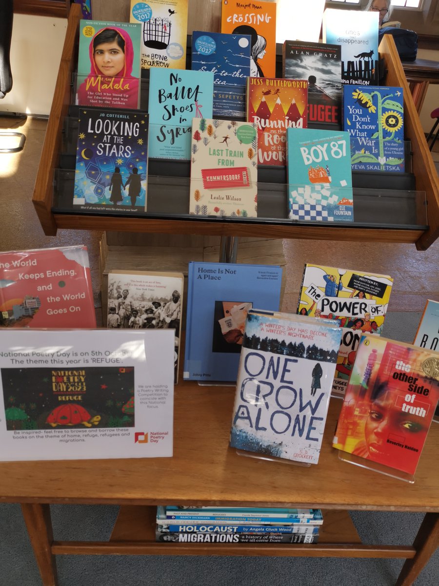 Need something inspiring to read? Check out the books on one of our latest displays to coincide with National Poetry Day next week <a href="/EngDeptRMS/">RMS English Dept</a> <a href="/RMSforGirls/">RMS for Girls</a> <a href="/RMSSixthForm/">RMS Sixth Form</a>