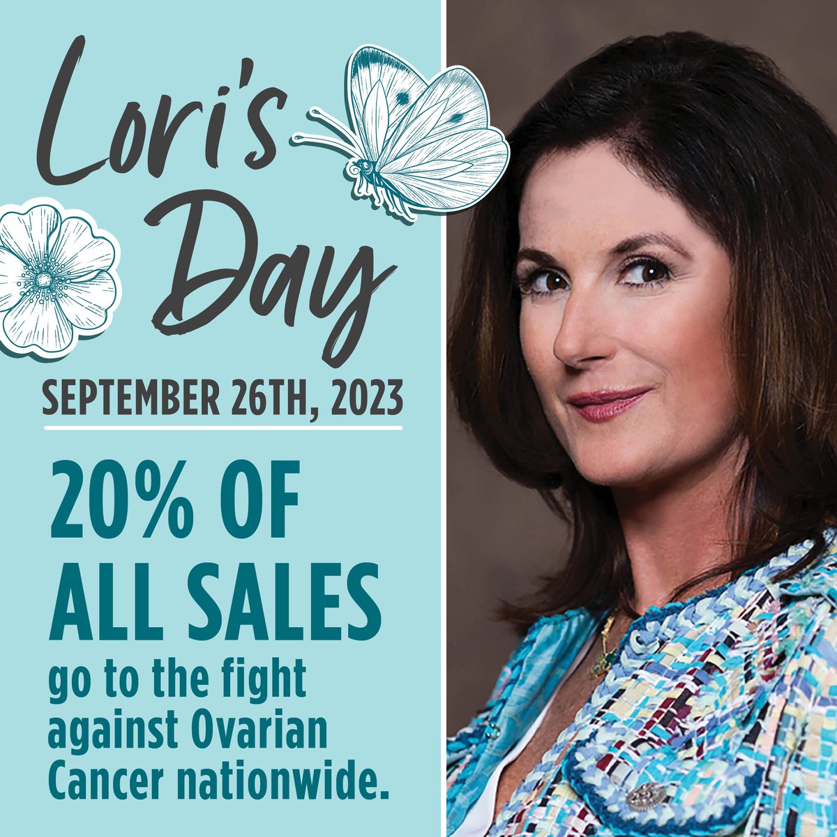 Newks's tweet image. Today is Lori’s Day 🦋✨💙 The day we celebrate the life of our beloved Founder of @NewksCares, Lori Newcomb and all Newk’s restaurants will donate 20% of all sales to benefit @ocrahope  to raise funds for critical research and education of ovarian cancer. .