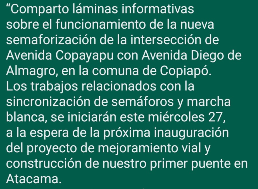 DesafiosNuevos's tweet photo. #LegionCopiapina #Copayapu Comparto info respecto a nuevo sistema Semaforos..RT @canutaprogre @carolayveas @chichiquitral @gortise @YenniVallejosM @pabloman1977 @Pamelits_am RT 🚨🚦🚨🚦 https://t.co/g0W9MpP56d
