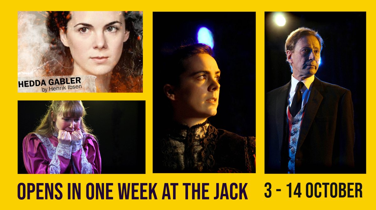 ‘Hedda Gabler’ by Henrik Ibsen opens in one week at the Jack.
The honeymoon is over, and Hedda is feeling trapped…
Ten performances of Ibsen’s classic drama.
Runs 3 – 14th October.
Info and booking here: bit.ly/3pDA03m