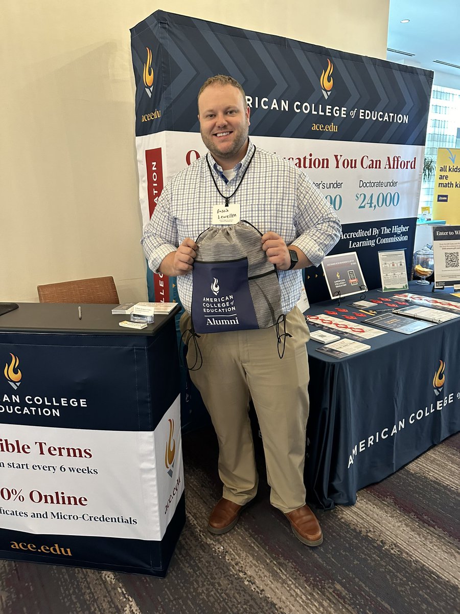 Day 2 of the @oesca Fall Conference! Danielle Holztrager & Eastin Lewellen stopped to say how great their experience was at @ACEedu while obtaining their M.Ed. in Educational Leadership! There’s a reason @Newsweek ranked ACE as the #2 online education in the US! #ACEAlumni