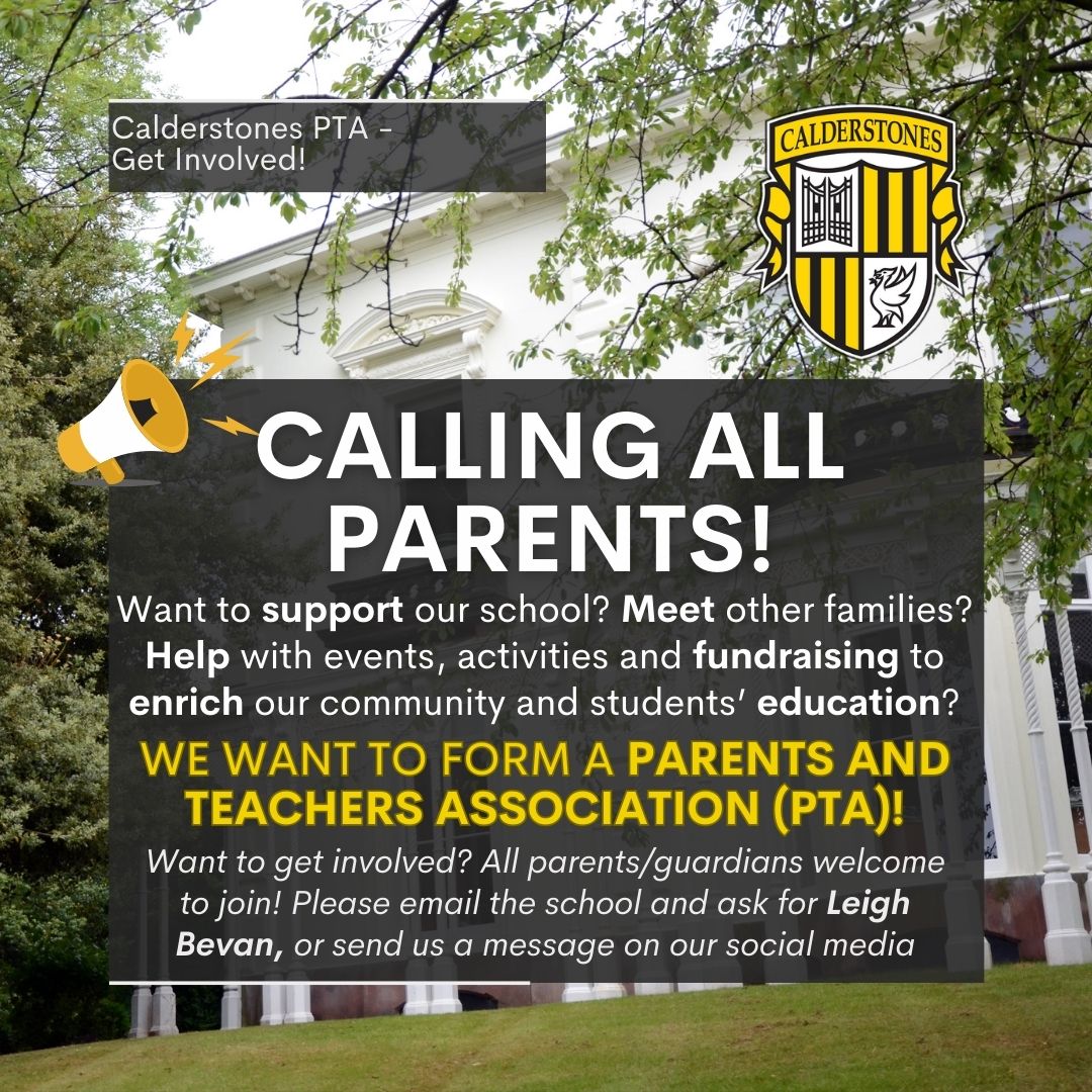Calderstones School (@caldiesschool) on Twitter photo ๐ฃ Calling all parents/guardians!
#pta #calderstones #getinvolved
๐๐ฝ๐๐ฟ๐๐ป
We have exciting plans to form a brand new Parents and Teachers Association (PTA)!
๐ฅณ
Want to get involved & find out more? Message us on social media/email the school FAO Leigh Bevan.
#Parents #fundraising ๐ฃ Calling all parents/guardians!
#pta #calderstones #getinvolved
๐๐ฝ๐๐ฟ๐๐ป
We have exciting plans to form a brand new Parents and Teachers Association (PTA)!
๐ฅณ
Want to get involved & find out more? Message us on social media/email the school FAO Leigh Bevan.
#Parents #fundraising