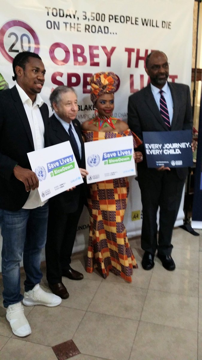 The late Zoleka Mandela. A passionate voice and warrior for road safety. 
<a href="/lucienforJesus/">Lucien Jones</a> 
<a href="/EarlWJarrett/">Earl Jarrett</a> 
<a href="/JeanTodt/">Jean Todt</a>
@saulbillingsley
<a href="/avisilverman/">Avi Silverman</a>
<a href="/FIAFdn/">FIA Foundation</a> 
<a href="/realshellyannfp/">ShellyAnnFraserPryce</a>
<a href="/YohanBlake/">Yohan Blake</a> 
<a href="/JamaicaGleaner/">Jamaica Gleaner</a> 
<a href="/JamaicaObserver/">Jamaica Observer</a> 
<a href="/NRSCJamaica/">NRSC</a>