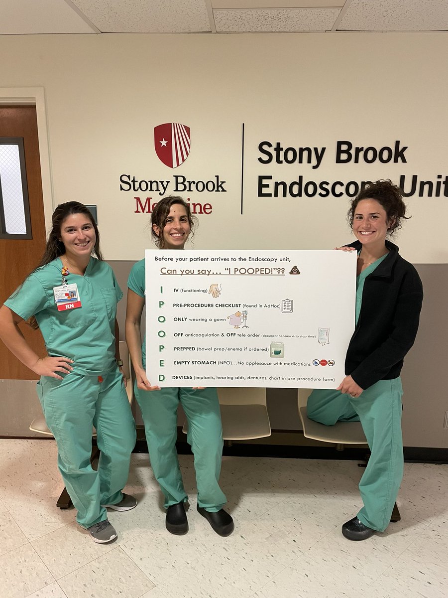 Can you say “I POOPED” ?! Love this QI project our GI endoscopy nursing staff at University Hospital developed to reduce delays for inpatients who need endoscopic procedures. 😊 @StonyBrookMed @StonyBrookGI