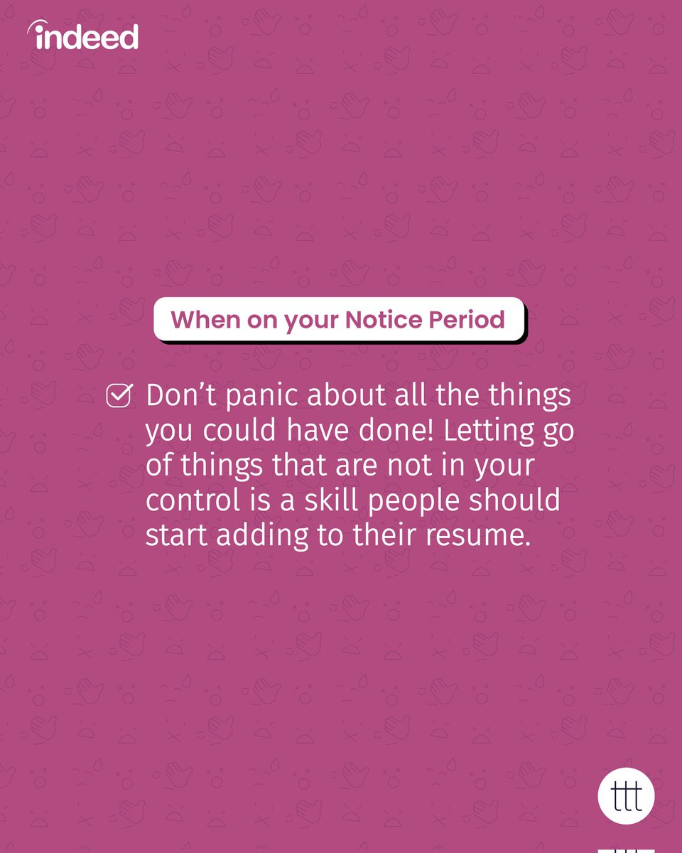 terriblytiny's tweet photo. What’s the one thing you definitely want to do on your notice period?

#Ad #Sponsored #IndeedPartner #LetJobsFindYou #JobSearch
.
.
.
@indeedindia_1 https://t.co/Qt5xOsq6mw