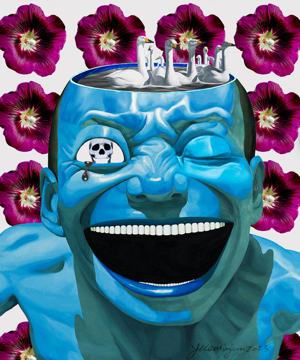 We collected "Boundless" #956 by awesome artist <a href="/yueminjun001/">Yue Minjun</a> for our digital art gallery. Excited for the prints!