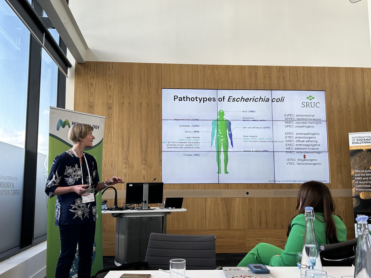 ⁦@NicolaJHolden⁩ explaining the complexity of pathogenic E. coli classification ⁦<a href="/MicrobioSoc/">Microbiology Society</a>⁩ phylogeny meeting #FitForPurpose