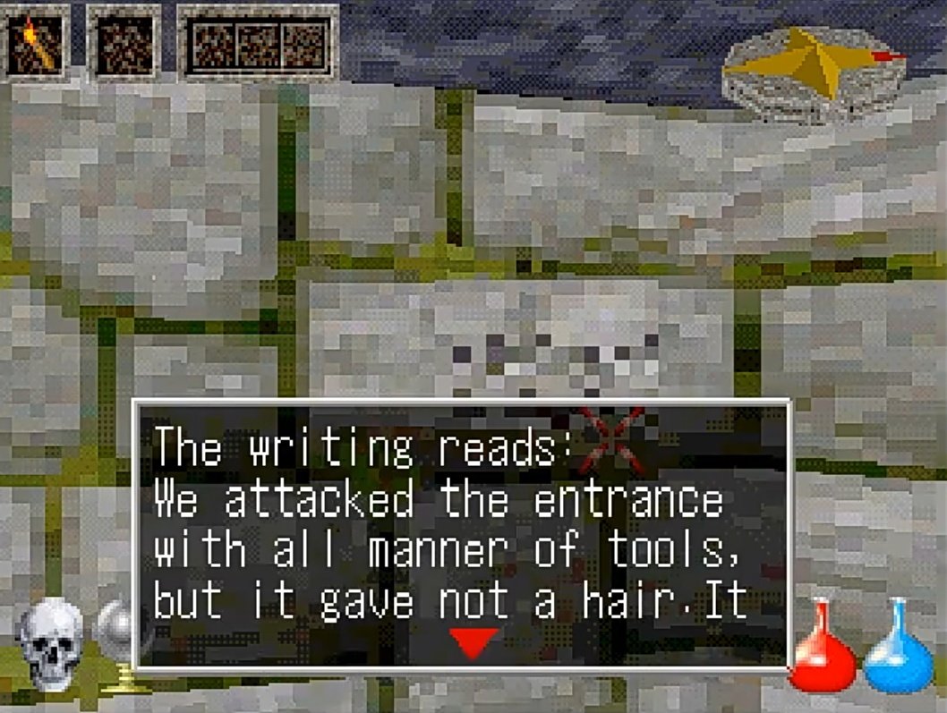 VinciusMedeiro6's tweet photo. THIS IS NOT A DRILL:

The Japanese Playstation 1 version of Ultima Underworld has finally received an english translation patch https://t.co/gewy9NGG7P