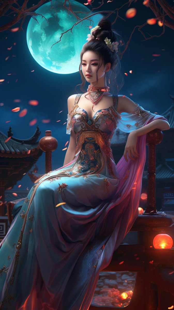 FireART_AI's tweet image. First of all, thank you for the provided prompts. China&apos;s Mid-Autumn Festival is just around the corner, and I&apos;ve drawn our Chinese moon goddess, Chang&apos;e. Wishing everyone a happy and beautiful life! #midjouney #aiartcommunity #aigirls #AiArts