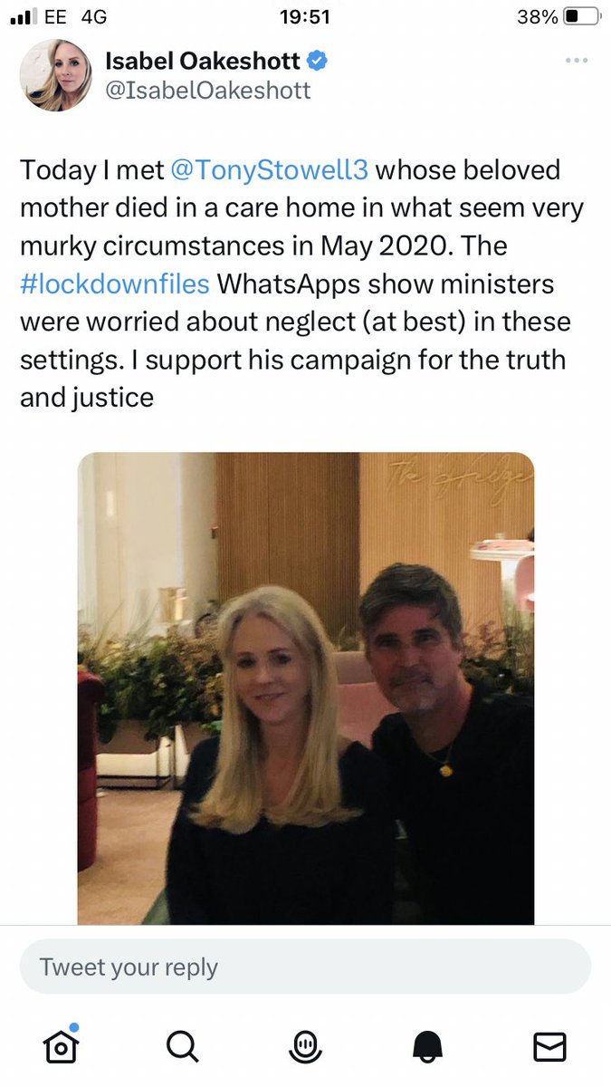 TonyStowell3's tweet image. Thankyou @IsabelOakeshott.  #lockdownfiles @MattHancock @UKParliament #AntoniasLaw. Thinking of you at this time and looking forward to meeting up once you are ready in London. @SAS_WDW   @piersmorgan @PiersUncensored @TalkTV