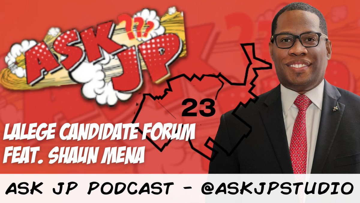 JPMorrell's tweet photo. #AskJP Podcast Interview with @electshaunmena is LIVE!π₯
This week we'll be releasing interviews with candidates for the newly-minted #lalege HD 23 right here in New Orleans
Watch at https://t.co/PV2pGaXNC9 or listen wherever you get your podcasts! https://t.co/CktZJPWL8l