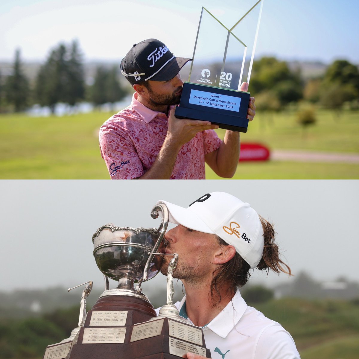 Travelling duo goals 😍🏆🏆 

Did you know? ℹ️ Kyle Barker and Rupert Kaminski have travelled together the last two weeks and have won the last two events on the Sunshine Tour respectively 😳👏

#GreatnessBeginsHere | #SunshineTour