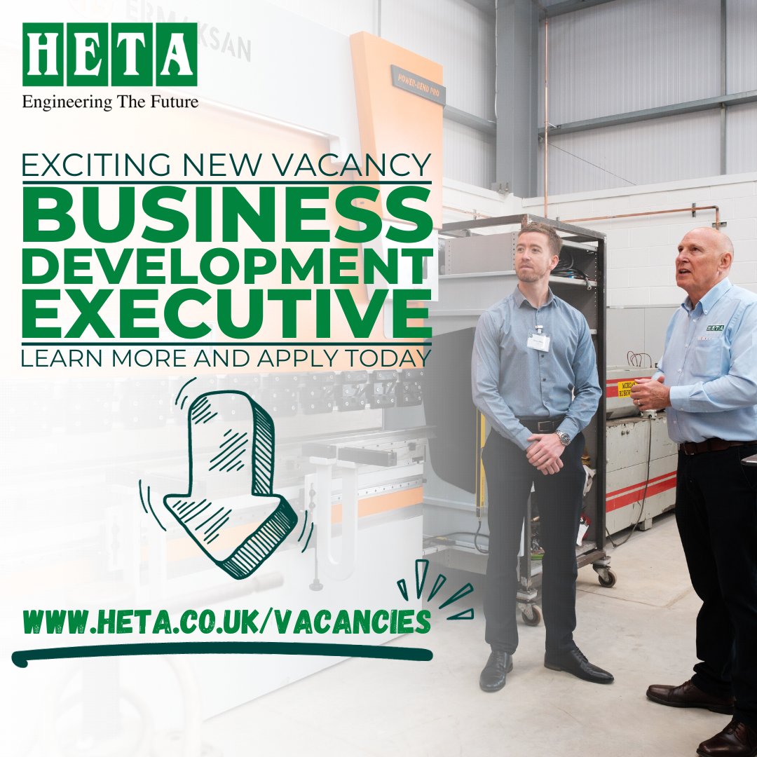 👨‍💼👷‍♀️ Join the HETA Team 👩‍🏫👨‍🔧 Be a driving force behind the continued growth of the leading engineering training provider in the Yorkshire and Humber region 📈 Join us in #engineeringthefuture, click the link below to learn more and apply today 👇 heta.co.uk/vacancies