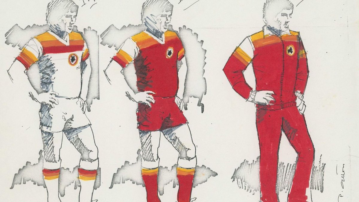 LaCasacaBlog's tweet photo. Fue tal el impacto positivo de sus creaciones que le fueron dando más espacio y libertad en el club, dejando que Piero meta mano en la indumentaria. Así surgieron tb las más recordadas camisetas de la Roma. https://t.co/UZyA4JmjCz