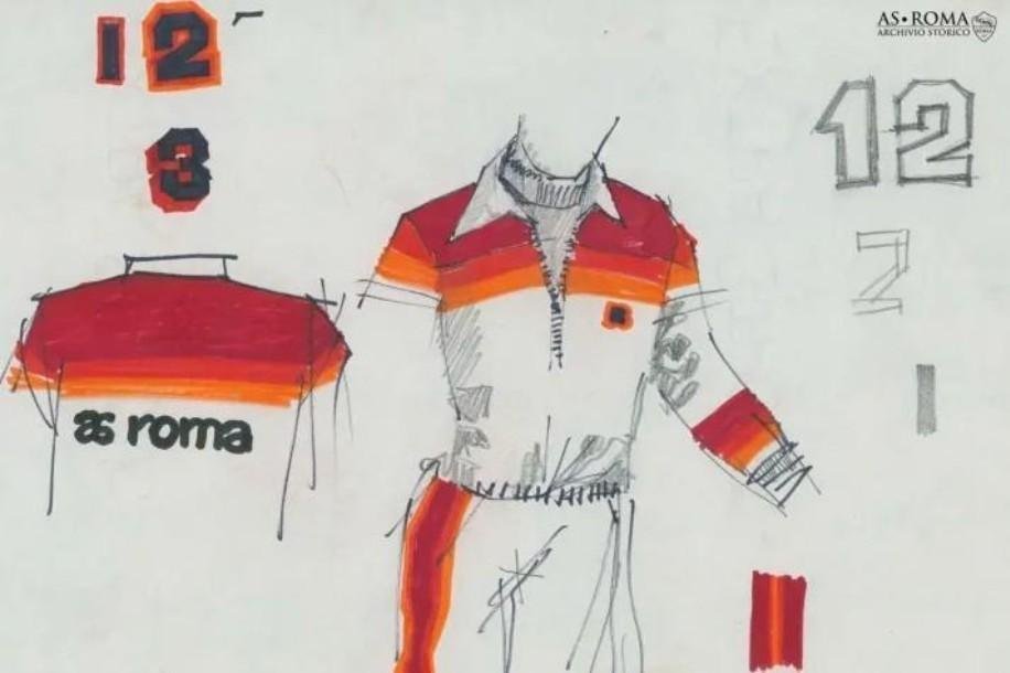 LaCasacaBlog's tweet photo. Fue tal el impacto positivo de sus creaciones que le fueron dando más espacio y libertad en el club, dejando que Piero meta mano en la indumentaria. Así surgieron tb las más recordadas camisetas de la Roma. https://t.co/UZyA4JmjCz