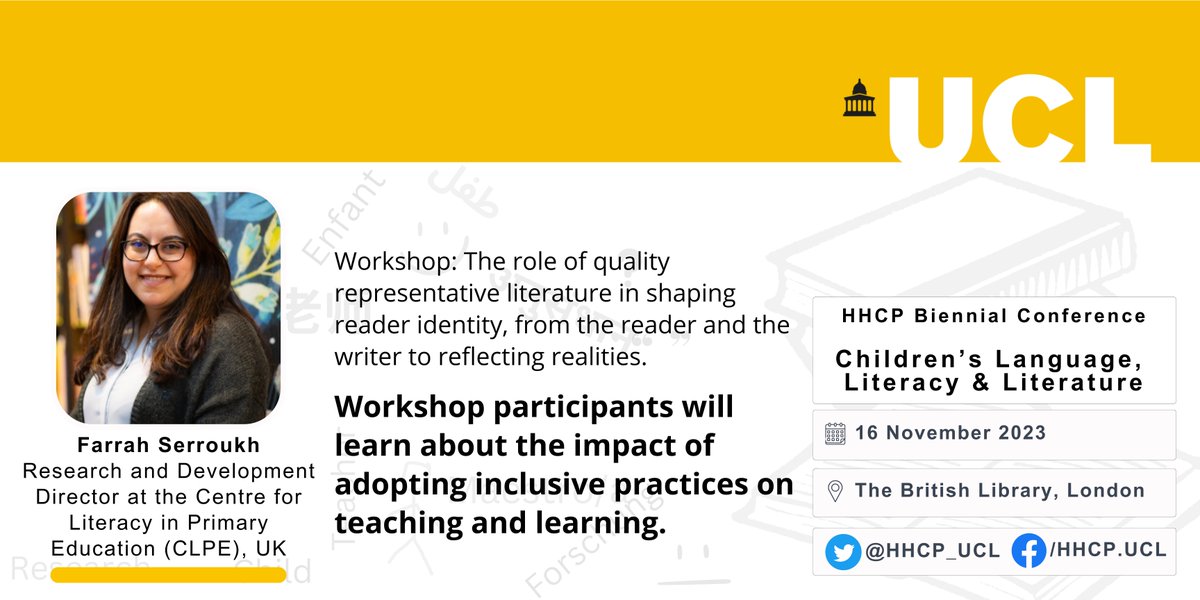clpe1's tweet photo. Our brilliant Research and Development Director @storyriver will be speaking at @HHCP_UCL Children’s Language, Literacy and Literature Conference in November at @britishlibrary 

Find out more about the event here: https://t.co/WbkuOTWFCs #ReflectingRealities https://t.co/SRKCNnF00u