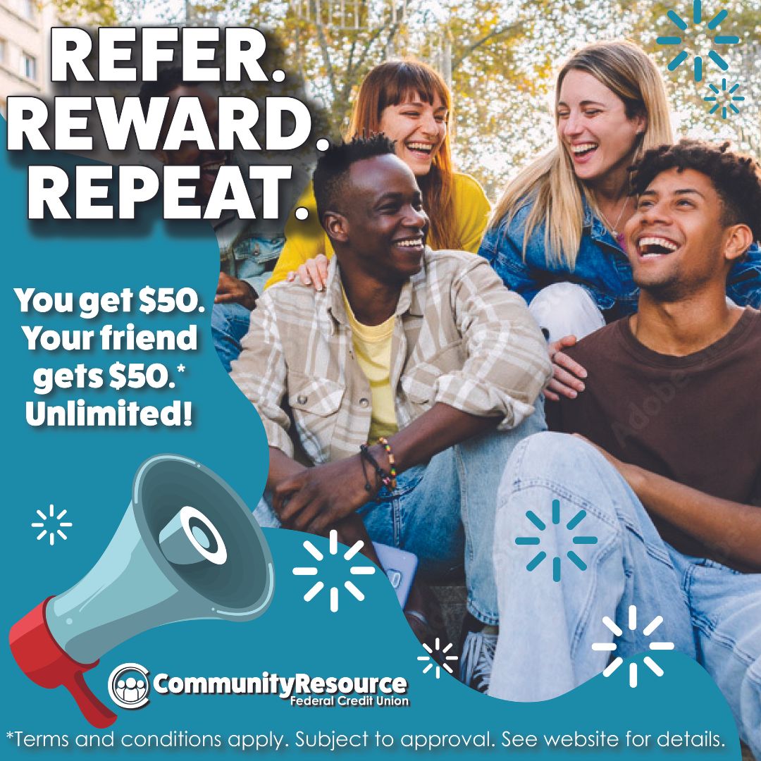 Are you ready to make an easy $50, over and over again? Refer your friends to open an account with Community Resource FCU! It's so easy! Restrictions apply. Get the details here: ow.ly/Xxrn50POs5R