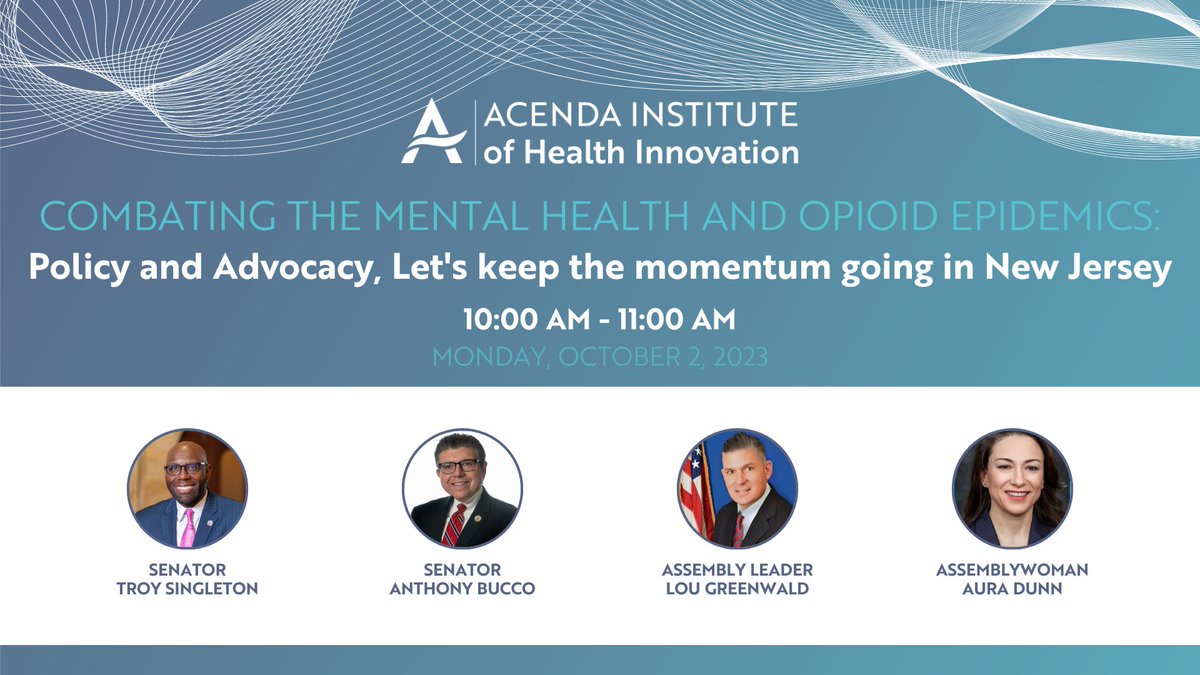 Last chance to join us for a one-hour virtual webinar focused on sustaining momentum for change in New Jersey. Explore the mental health and opioid crisis solutions with a focus on policies and advocacy.

Register by Friday, 9/29/23: bit.ly/3ZgrGnv
