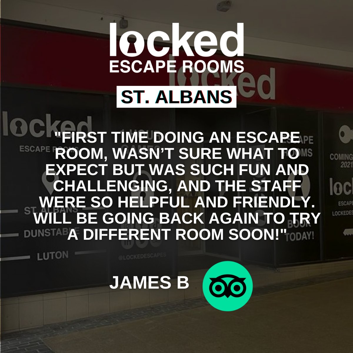 You haven't tried an escape room yet?! 
Consider this your sign to book at our St Albans Location 🙌

Our Game Masters are here to keep your experience fun and exciting while offering support along the way!

✉️ info@lockedescapes.com
🌐 linktr.ee/LockedEscapes