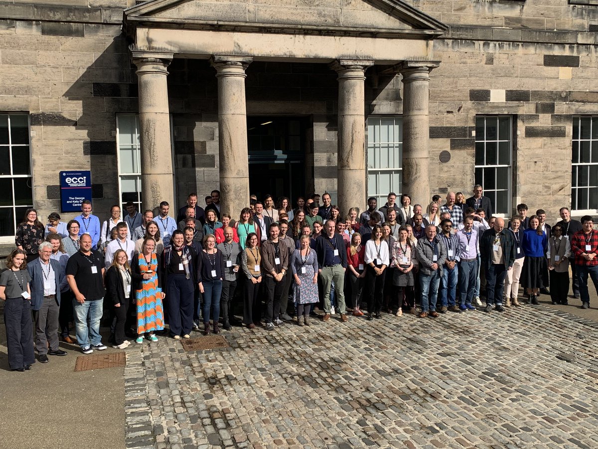 The #ERW23 group shot in front of the Edinburgh Climate Change Institute. Thanks to the Scottish weather for the just-in-time sunshine! #EnhancedWeathering #SustainableFuture #CarbonCaptureTechnology