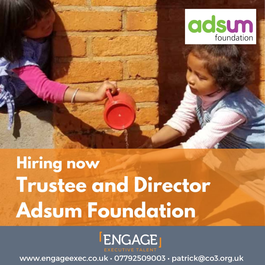 🔔 New opportunity available with the <a href="/AdsumFoundation/">Adsum Foundation</a> Board as a Trustee and Director. Download the Information Pack for more detail and apply today. Submission of a CV and short cover email is all that is required to register your interest. Visit mtr.cool/uykwvjytku