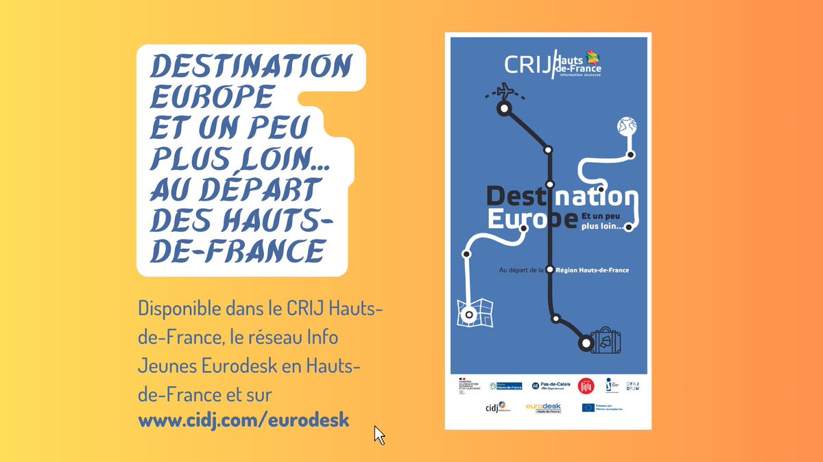 Eurodesk France (@eurodeskfr) on Twitter photo 👋 Tu vis dans les HDF et as envie de partir à l'étranger ? 📓Consulte 𝐃𝐞𝐬𝐭𝐢𝐧𝐚𝐭𝐢𝐨𝐧 𝐄𝐮𝐫𝐨𝐩𝐞 𝐞𝐭 𝐮𝐧 𝐩𝐞𝐮 𝐩𝐥𝐮𝐬 𝐥𝐨𝐢𝐧... 𝐚𝐮 𝐝𝐞́𝐩𝐚𝐫𝐭 𝐝𝐞𝐬 𝐇𝐃𝐅 au <a href="/crijhdf/">CRIJ Hauts-de-France</a>, dans les structures #InfoJeunes #EurodeskFR en HDF et en ligne 🔗 cidj.com/eurodesk 👋 Tu vis dans les HDF et as envie de partir à l'étranger ? 📓Consulte 𝐃𝐞𝐬𝐭𝐢𝐧𝐚𝐭𝐢𝐨𝐧 𝐄𝐮𝐫𝐨𝐩𝐞 𝐞𝐭 𝐮𝐧 𝐩𝐞𝐮 𝐩𝐥𝐮𝐬 𝐥𝐨𝐢𝐧... 𝐚𝐮 𝐝𝐞́𝐩𝐚𝐫𝐭 𝐝𝐞𝐬 𝐇𝐃𝐅 au <a href="/crijhdf/">CRIJ Hauts-de-France</a>, dans les structures #InfoJeunes #EurodeskFR en HDF et en ligne 🔗 cidj.com/eurodesk