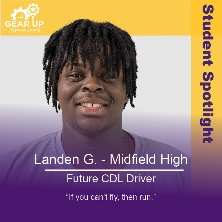 GEARUPJC's tweet photo. This week's #StudentSpotlights are Jayden G. from Center Point High, Landen G. from Midfield High, and Aaliyah C. from Shades Valley High School!✨ #GEARUPJeffersonCounty #GEARUPWorks https://t.co/QjxK7RkiWJ