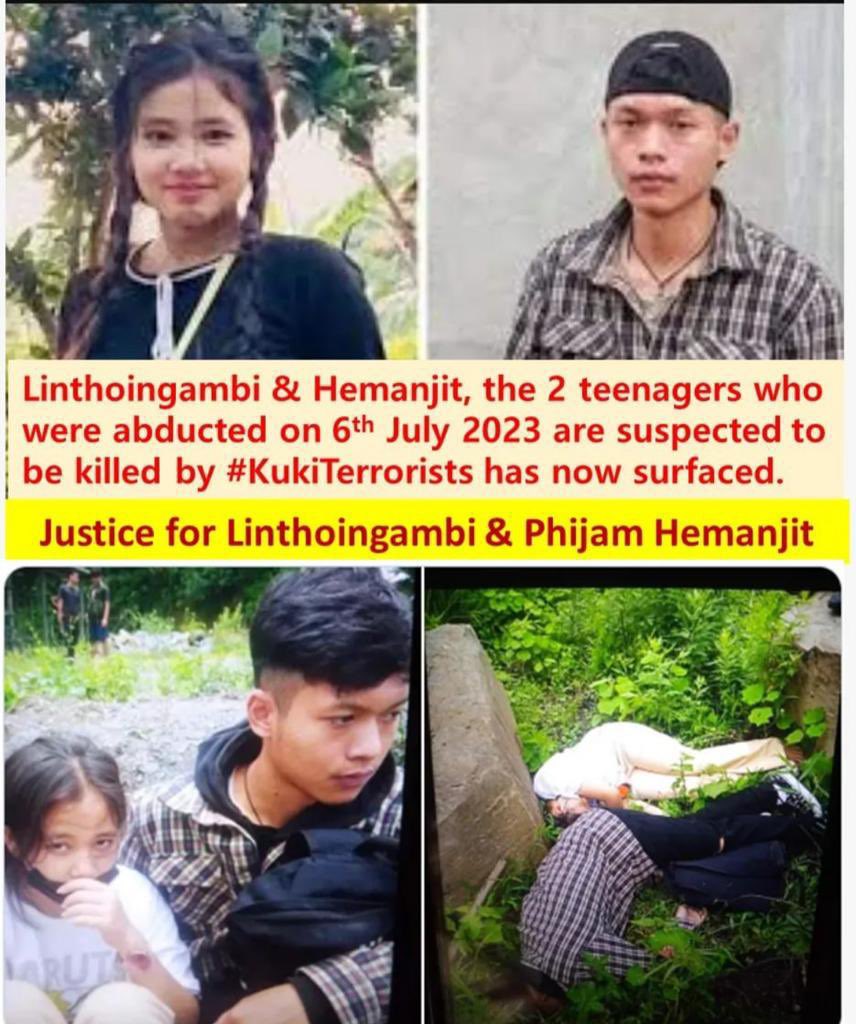 It's a mournful day for #Manipur and #India! 2kids who were abducted by #KukiChinTerrorists have now tragically passed away. They were innocent and had no involvement with the #KukiCommunity! Shame on you. 
India Horror Murder
<a href="/SCofIndia/">SupremeCourtOfIndia</a>
#IndiaHorrorMurder #ManipurHorrorMurder