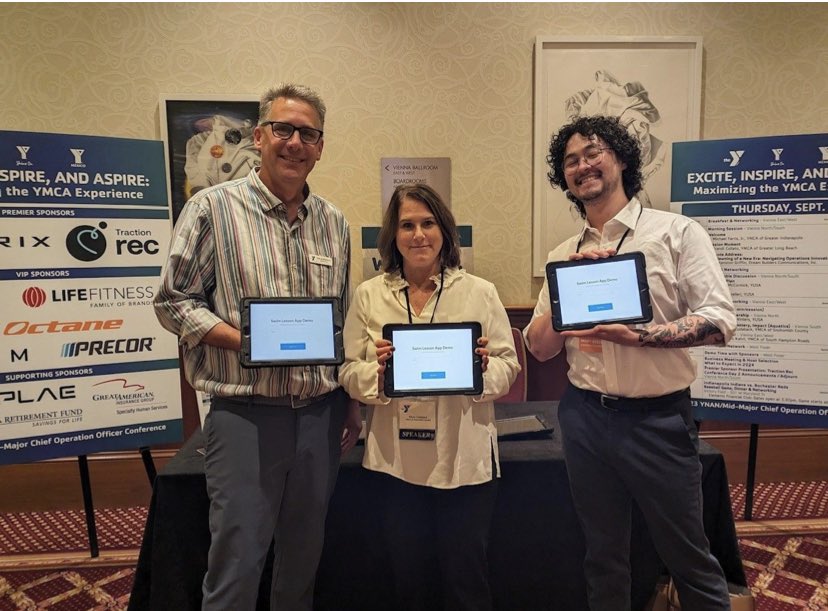 Our team is constantly innovating to enhance the member and community experience. Last week at the
YMCA COO Conference our COO Patsy Cudaback shared all about our swimming lesson app. Thank you to Tom Wunderlich Director of Aquatics Advancement &amp; Henry Breece Product Engineer.
