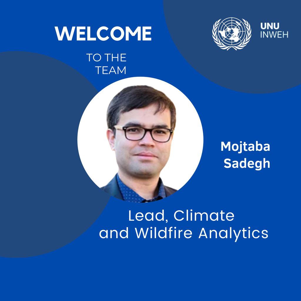 UNUINWEH's tweet photo. We’re excited to welcome 3 new members to the UNU-INWEH family.

1. Dr. Mojtaba (Moji) Sadegh: Climate and Wildfire Analytics Lead

2. Dr. Hossein Tabari: Climate Change and Disaster Risk Reduction Lead

3. Dr. Richard Thomas: Food, Land and Ecosystem Program Manager https://t.co/hCv7agDiZ8