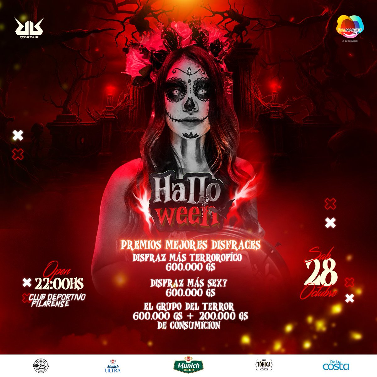 rrgroupeventos's tweet image. Anda preparando tu mejor disfraz 🎃 
• Disfraz más terrorífico 600.000gs.
• Disfraz más sexy 600.000gs.
• El grupo del terror 600.000gs. + 200.000gs. de consumición!
Halloween 2023 es presentado por @munichparaguay 🍺 
#halloween #trucotrato #newexperience #clubdeport
