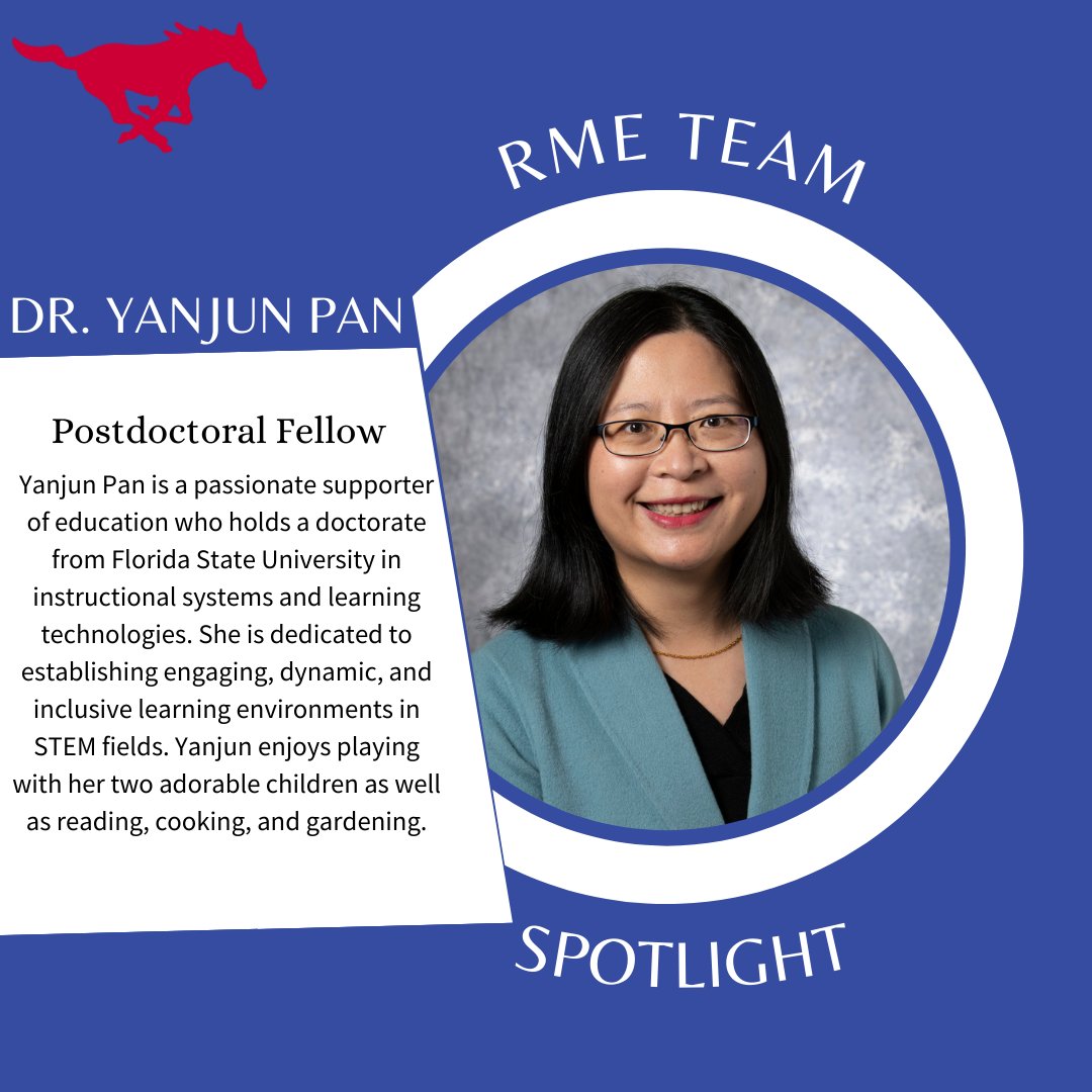 Research in Math Edu (@rme_smu) on Twitter photo For today's #SpotlightSeries feature, please say hello to Dr. Yanjun Pan! She works on our STEM+C project and is a joy to have on the team! #RMETeam #ResearchinMathematicsEducation <a href="/smuresearch/">SMU Research</a> For today's #SpotlightSeries feature, please say hello to Dr. Yanjun Pan! She works on our STEM+C project and is a joy to have on the team! #RMETeam #ResearchinMathematicsEducation <a href="/smuresearch/">SMU Research</a>